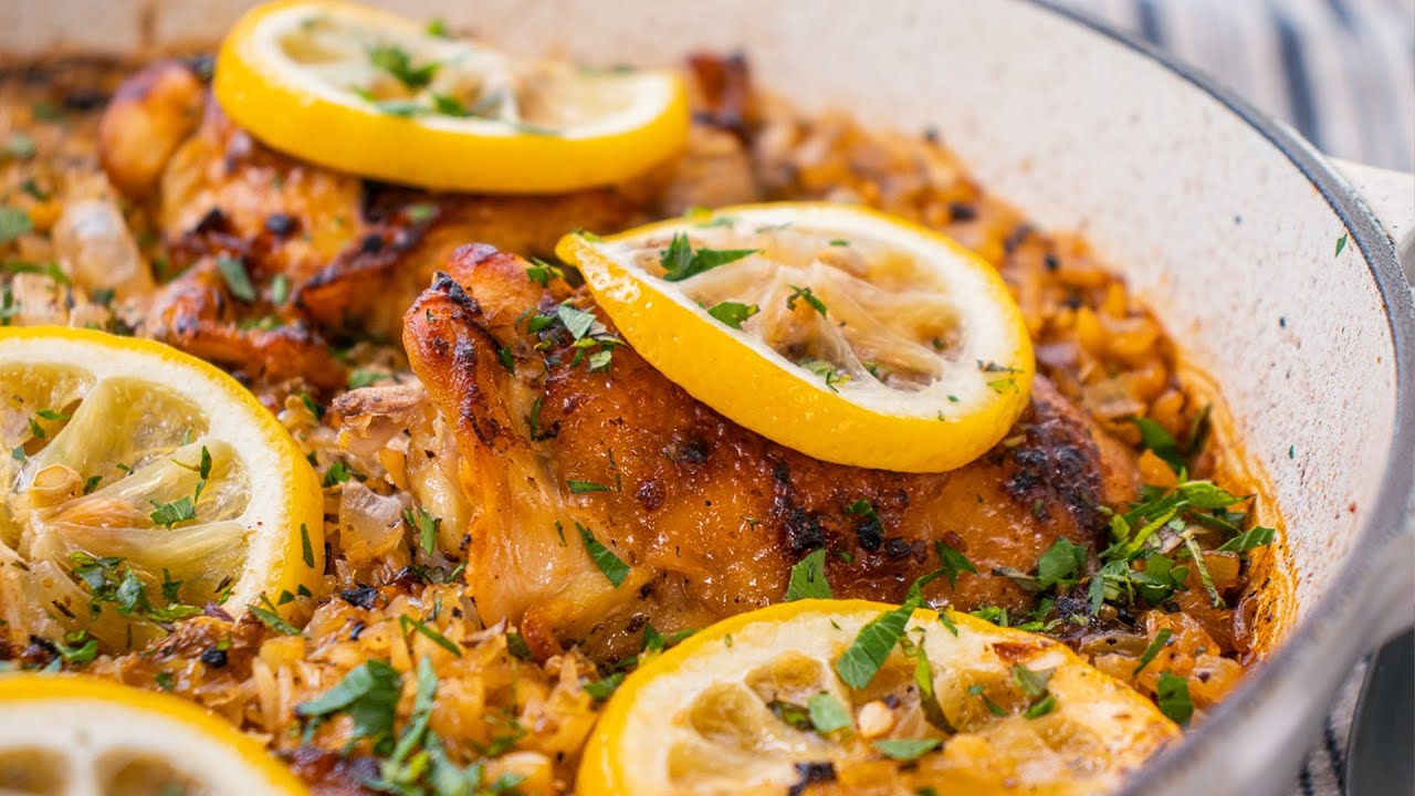 Onepan Greek Lemon Chicken Recipe YouTube