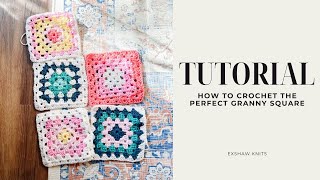 HOW TO CROCHET THE PERFECT GRANNY SQUARE WITH COLOR CHANGES AND ONE TAIL TO WEAVE IN