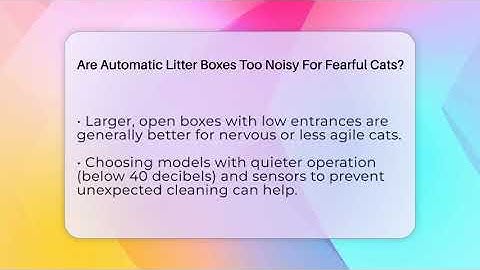 Are Automatic Litter Boxes Too Noisy For Fearful Cats? - Happy Cat Handbook