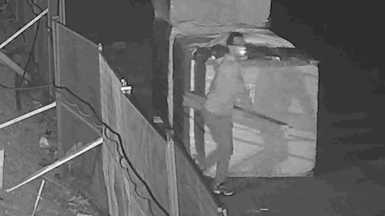 Construction Site Lumber Thief Caught on Camera - YouTube