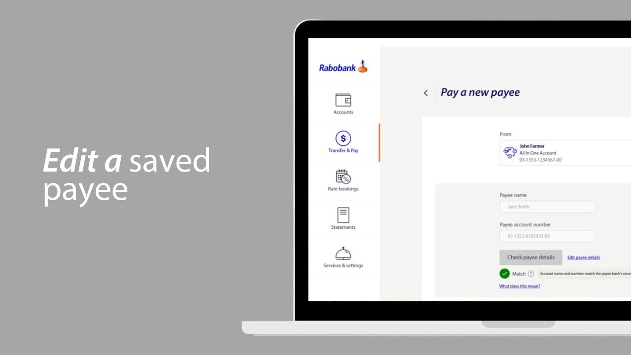 Edit A Saved Payee | Confirmation of Payee - YouTube