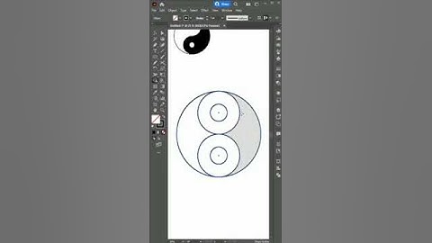 Make Yin Yang Symbol in Adobe Illustrator cc Tutorial #shorts #Illustrator