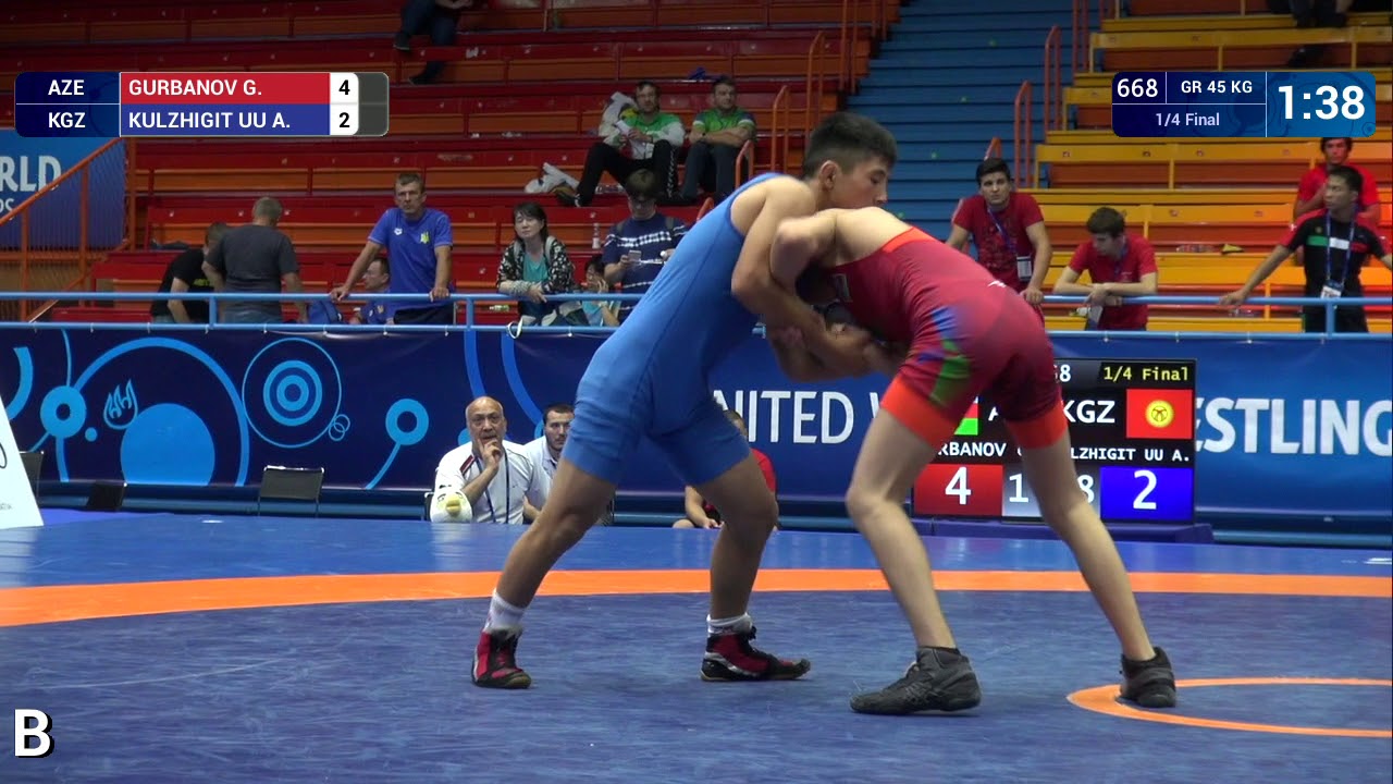 1/4 GR - 45 kg: G. GURBANOV (AZE) v. A. KULZHIGIT UU (KGZ)