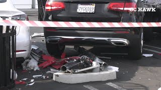 #LakeForest Mercedes Benz Crashes Into Tesla Charge Station And Teslas