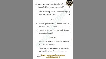 CRSU B.Sc 5th sem Physics Nuclear Physics Examination 2023