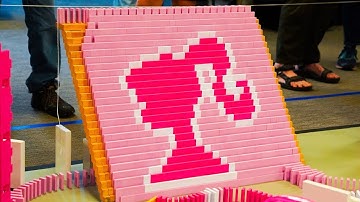 BARBIE in Dominoes! 10 minutes of satisfying dominoes falling compilation [no music]
