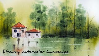 Loose watercolor forest landscape with reflections /beginners friendly tutorial  screenshot 4