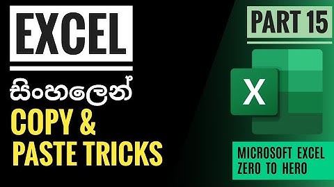 Excel Copy & paste tricks  | Zero To Hero Part 15 | Sinhala