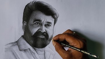 Mohanlal Pencil Drawing Video For Beginners | Malayalam actor | Live Art Chennai