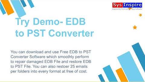 Syslnspire EDB to PST Converter
