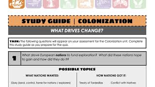Study Guide Colonization