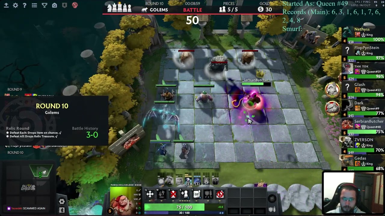 6 Warlocks with Triple Snapfire T2! 16.10.2022 Dota Auto Chess