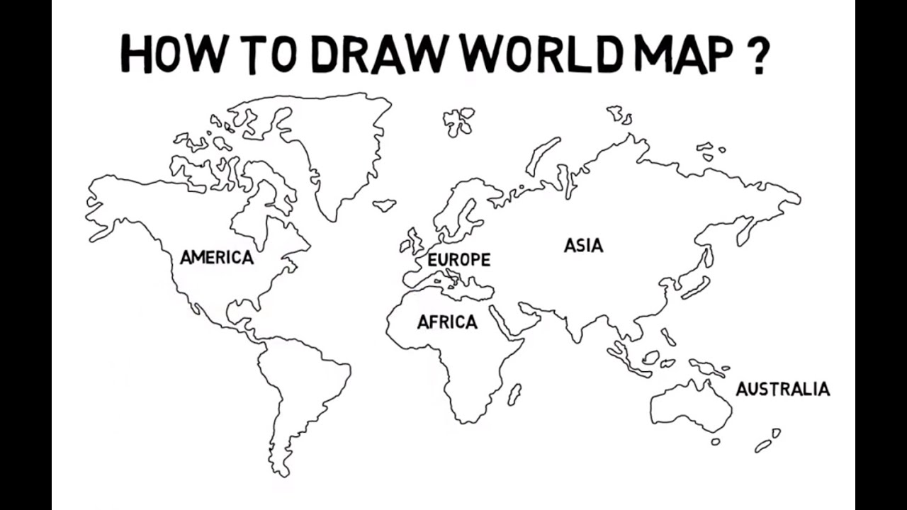 How to Draw World Map Easy. World Map Line Drawing. - YouTube-saigonsouth.com.vn