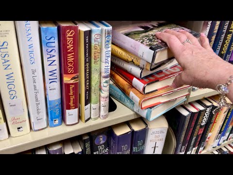 ASMR Library! (Whispered version) Choosing books! Page turning & dust jacket crinkles.