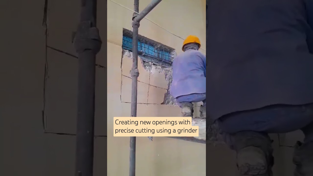Creating new openings with precise cutting using a grinder
