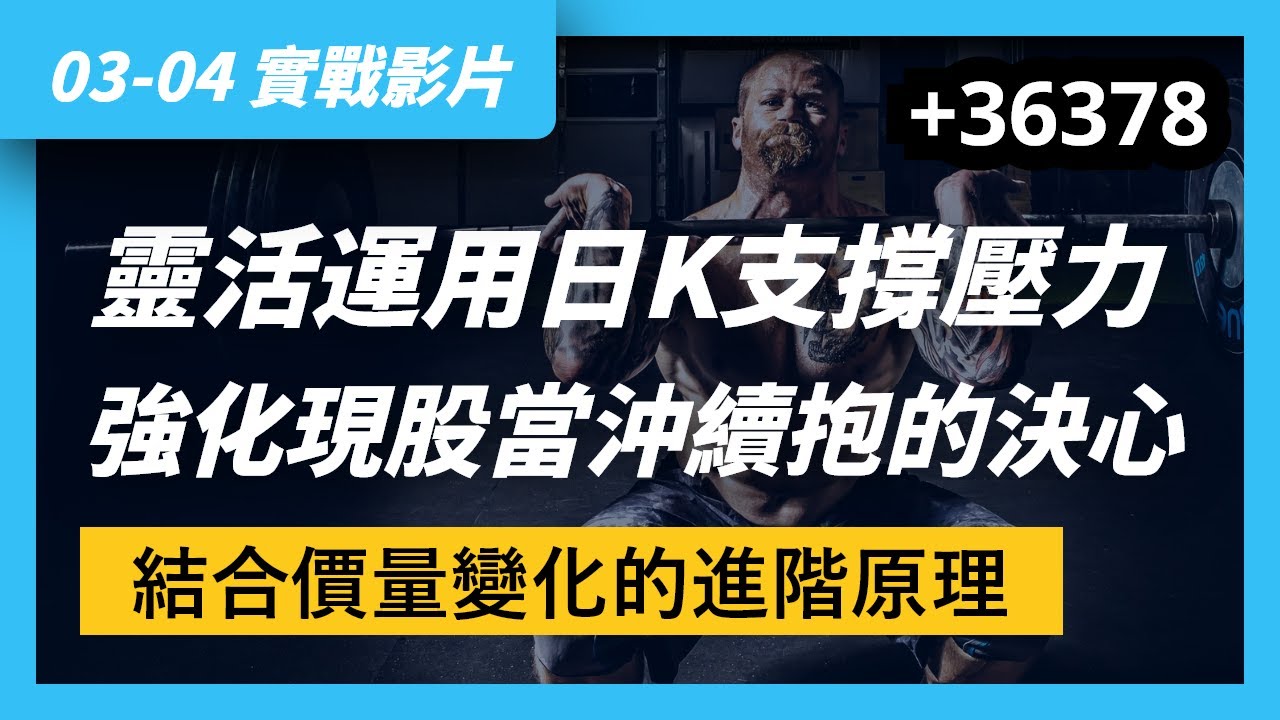 03/04 實戰影片｜現股當沖技巧，靈活運用日K支撐壓力，強化現股當沖續抱的決心