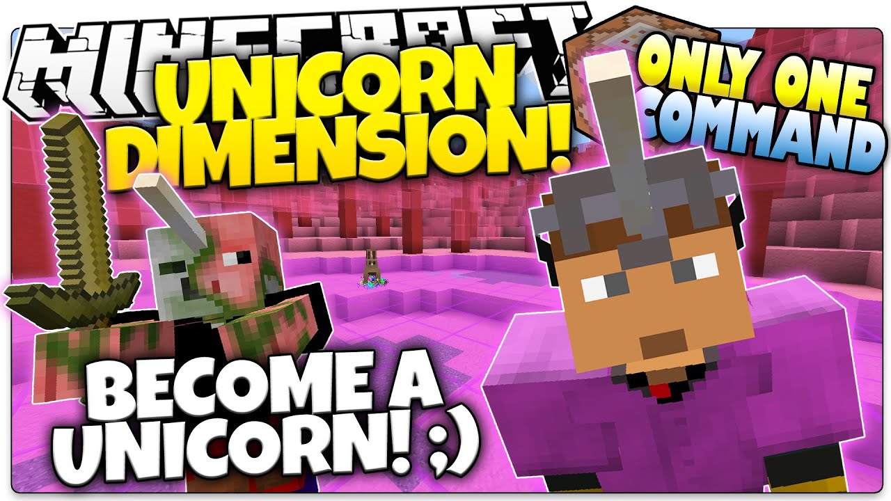 Minecraft UNICORN DIMENSION Turn Into Unicorns! Only One Command
