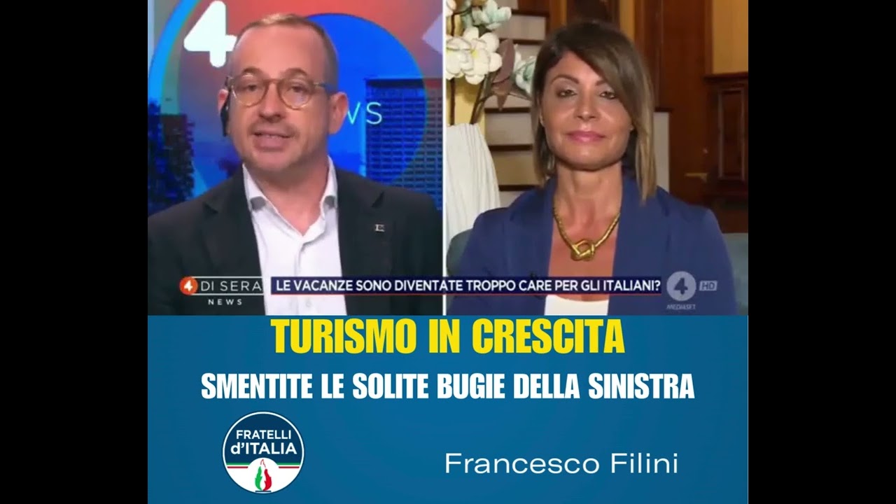 4 di sera - Rete 4 - Turismo in crescita, smentite le solite bugie della sinistra