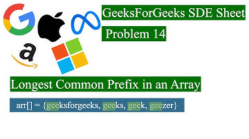 GFG SDE Sheet | Longest Common Prefix in an Array