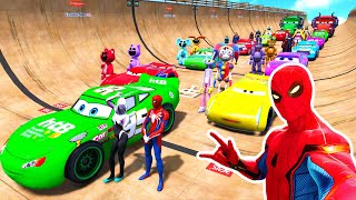GTA V SPIDERMAN 2, ZOONOMALY MONSTER, FNAF, POPPY PLAYTIME 3 Join in Epic New Stunt Racing Car #111