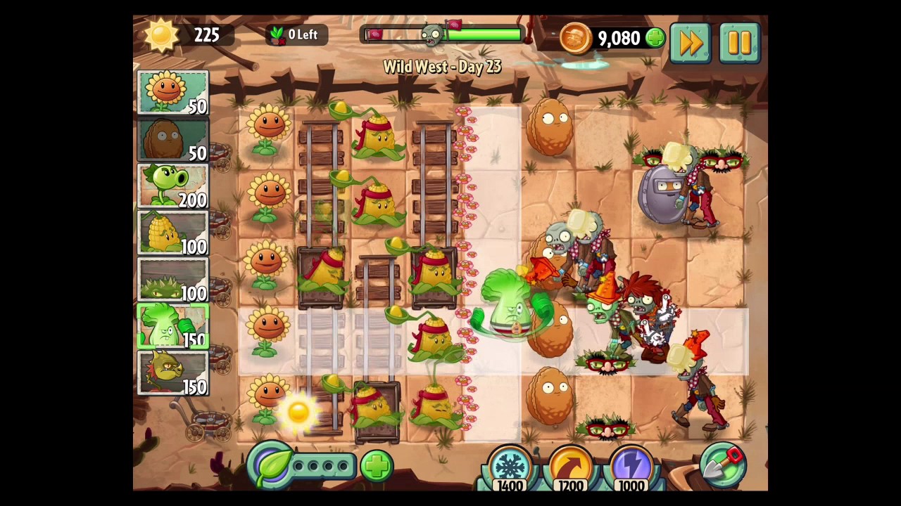 Plants Vs Zombies 2 Wild West Day 23 Walkthrough Youtube