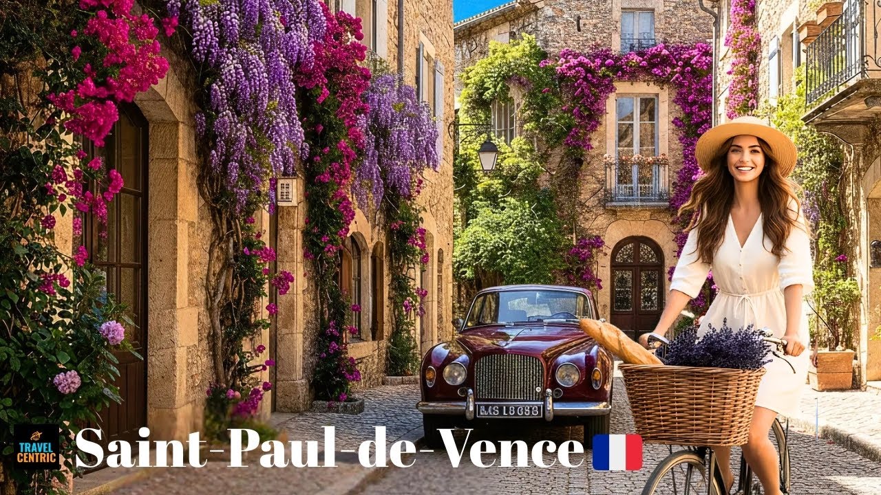 Сен-Поль-де-Ванс, Франция 4K 🇫🇷 Художественная и роскошная деревня на вершине холма, прогулка