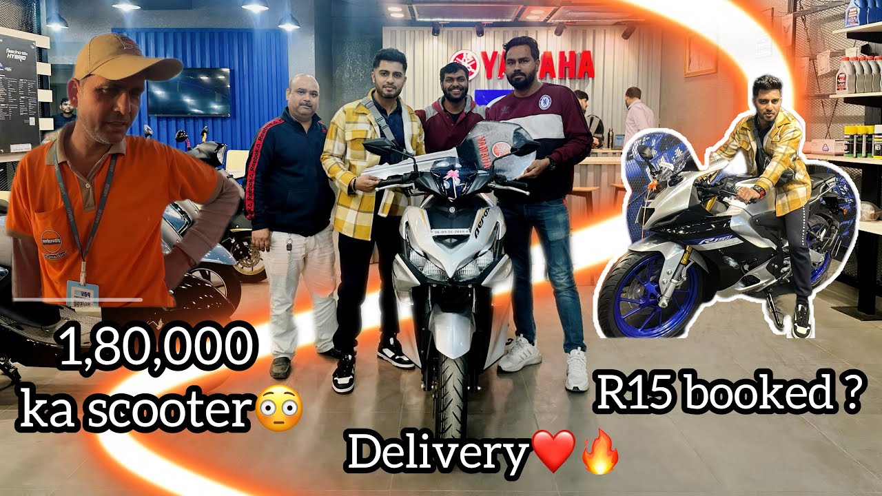 Finally Taking delivery of Yamaha Aerox 155. 1.80 Lakh ka scooter😳 #aerox #delivery