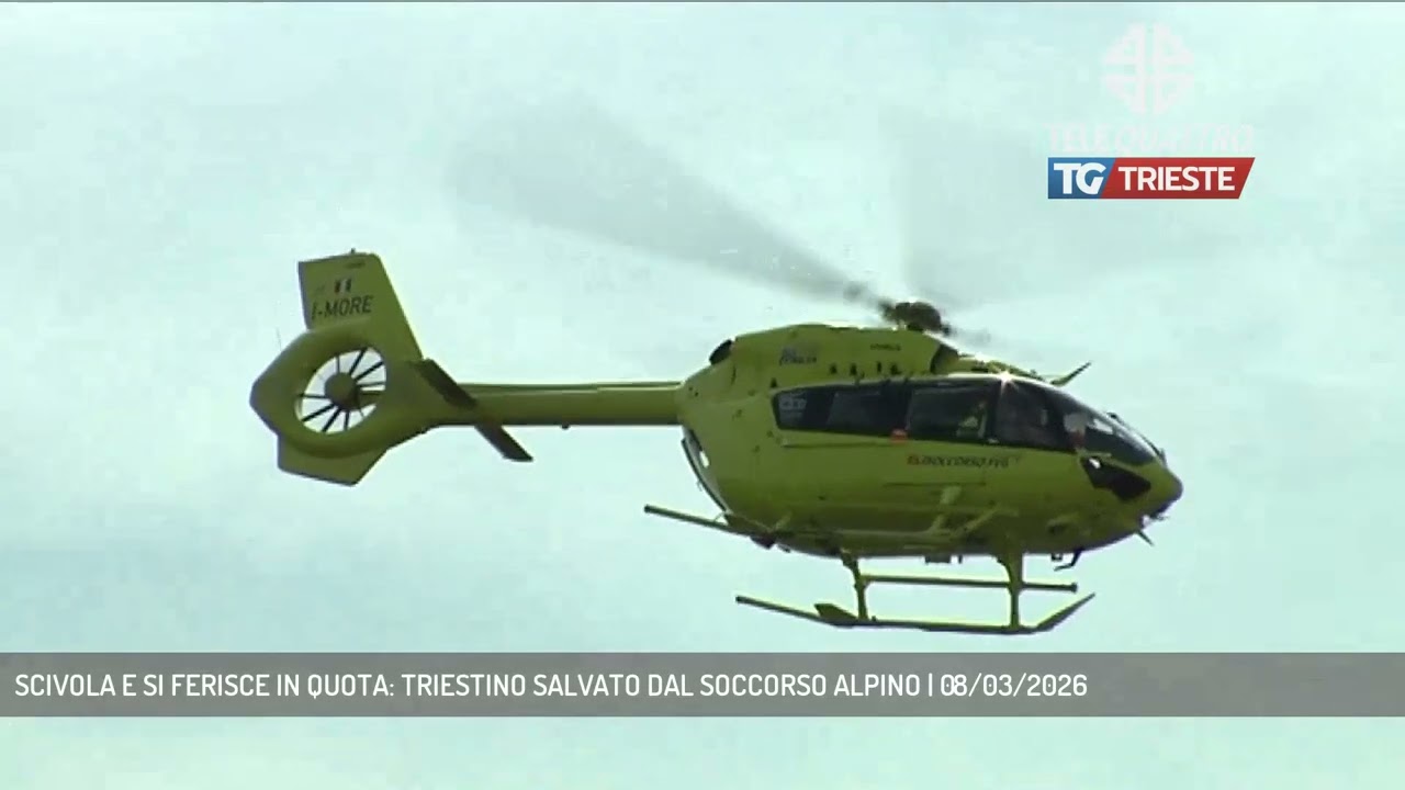 SCIVOLA E SI FERISCE IN QUOTA: TRIESTINO SALVATO DAL SOCCORSO ALPINO | 08/03/2026
