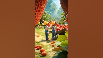 Giant STRAWBERRIES Get Picked by Mini Workers