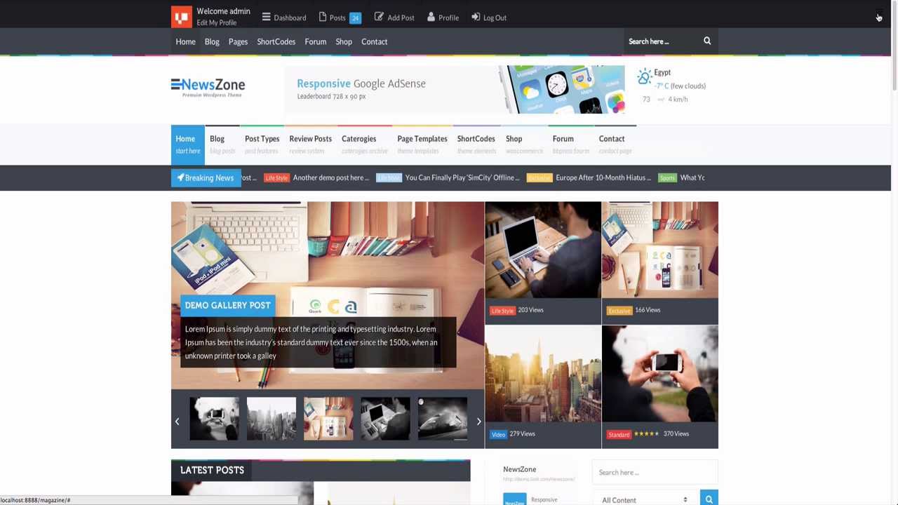 NewsZone , Wordpress Theme l Front-end Submission.
