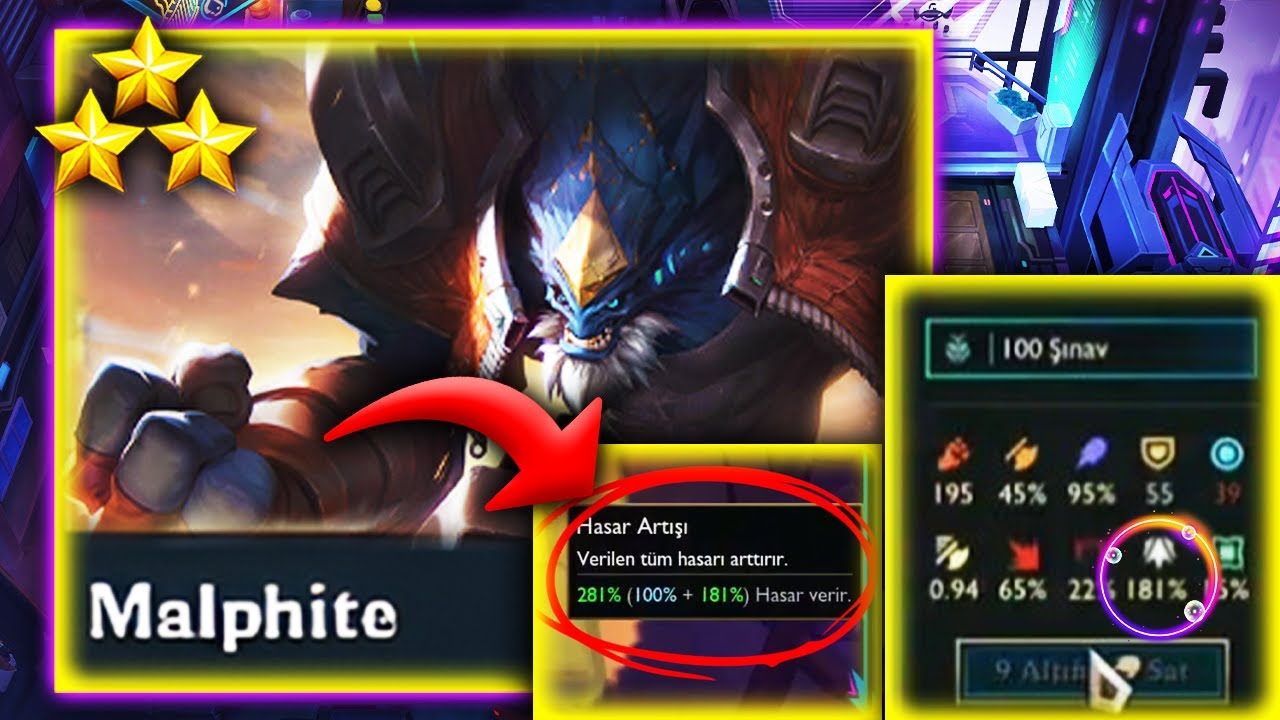 🌍 WORLD RECORD !!! 💥 %181 HASAR ARTIŞI MALPHITE CARRY!!! | SET 15 TFT