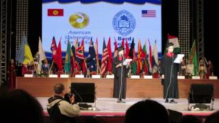 Parade of Flags and Honored Guests at AUCA Commencement 2014 05 31