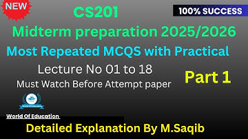 cs201 midterm preparation 2025 | cs201 midterm mcqs | cs201 midterm past papers | cs201 midterm 2025