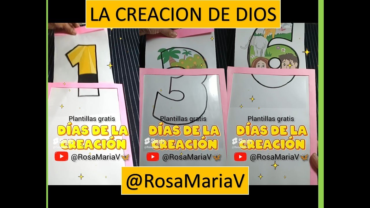 MANUALIDAD DE LOS DIAS DE LA CREACION DE DIOS PARA NIÑOS CRISTIANOS @RosaMariaV