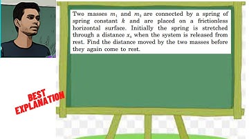 Two masses m1 and m2 are connected by a spring of spring constant k and are placed on a frictionless