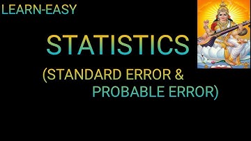 Statistics ( Standard Error And Probable Error) @LearnEasy-co6iw