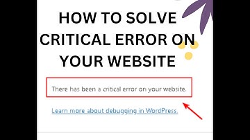 How to Fix there has been a critical error on your website