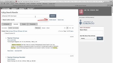 Finding articles in JSTOR: University of Toronto