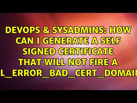 How can I generate a self signed certificate that will not fire a SSL_ERROR_BAD_CERT_DOMAIN?