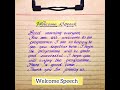 How to write welcome speech in english