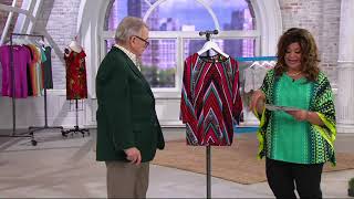 Bob Mackie's Chevron Print Knit Pullover Top on QVC