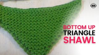 The Easiest Way to Knit a Triangle Shawl  Bottom Up!