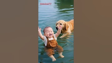 Dog Jumps Into River to Save a Drowning Baby! | Chú chó cứu em bé rơi xuống sông#shorts