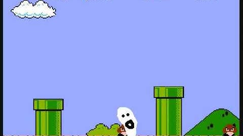 Jumping THROUGH Flagpole On Stage 1 in Super Mario Bros