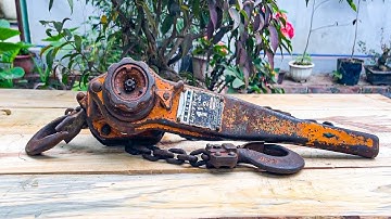 Restore Vintage Japanese Chain Hoist // Vintage Herbert Morris Lever Hoist Restoration