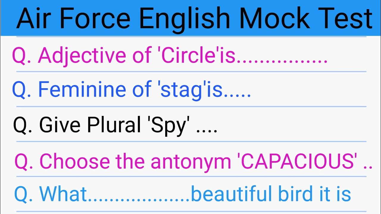 English Mock Test 2023 / Itbp Hcm Mock Test 2023