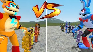 all freddy army vs all bonnie army In Garry's Mod! Five Nights at Freddy's Security Breach!