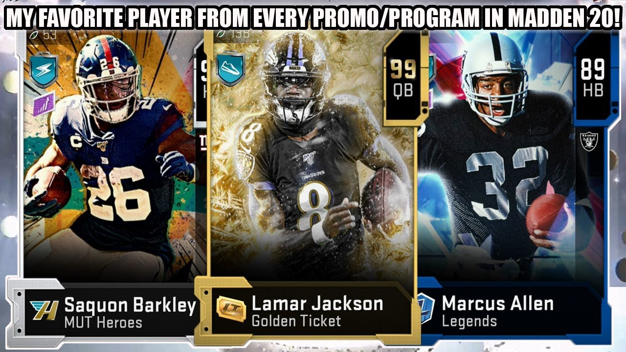 MY FAVORITE PLAYER FROM EVERY PROMO/PROGRAM IN MADDEN 20! | MADDEN 20 ULTIMATE TEAM