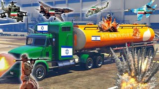 Irani Fighter Jets War Helicopter Attack on Israeli Oil Supply & weapon Convoy in Jerusalem - GTA 5