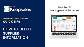 Sumundi Keepsales Tutorials P-18: How To View And Delete Supplier Information